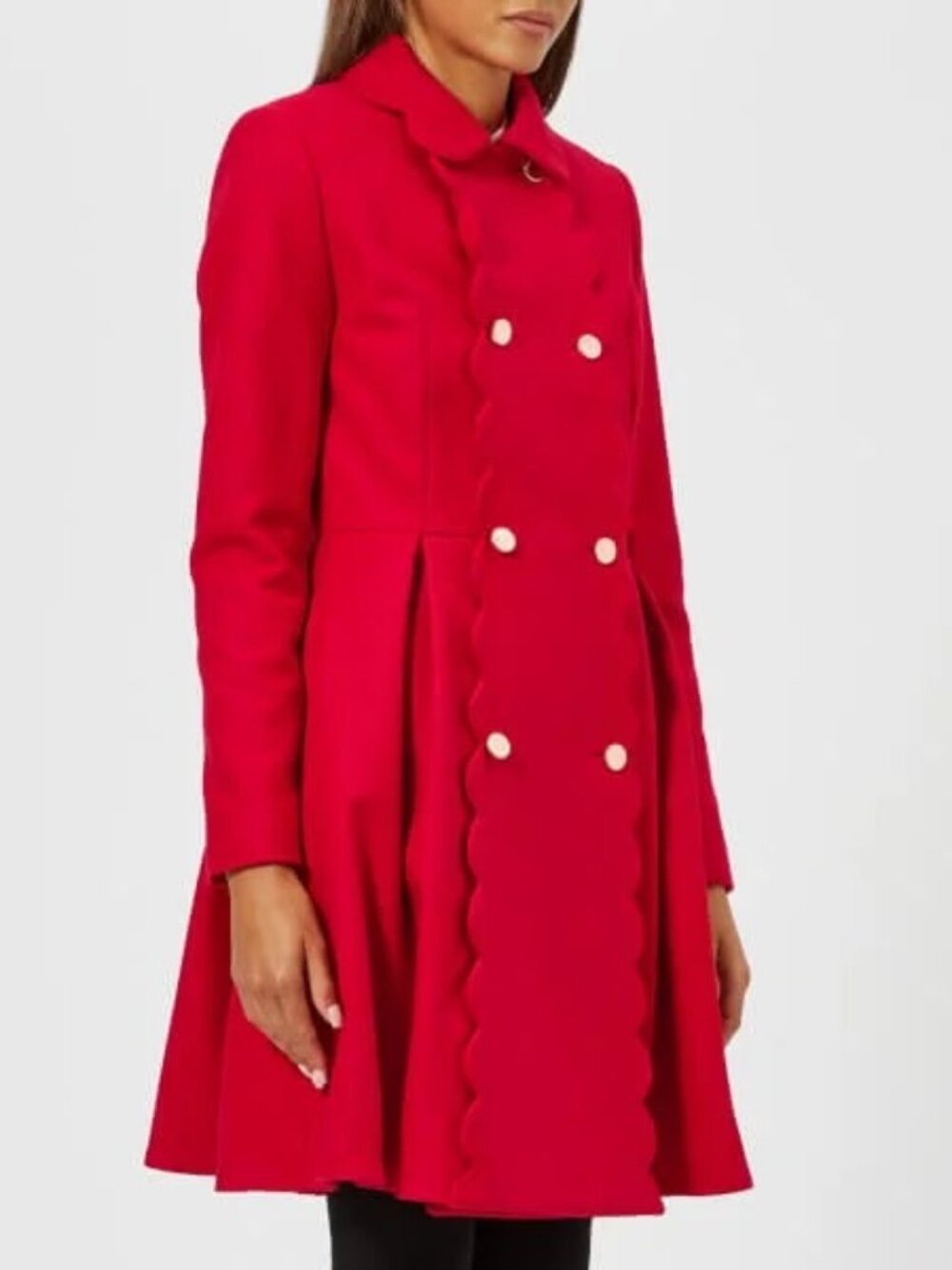 Ted Baker BLARNCH Scallop Trim Wool Coat